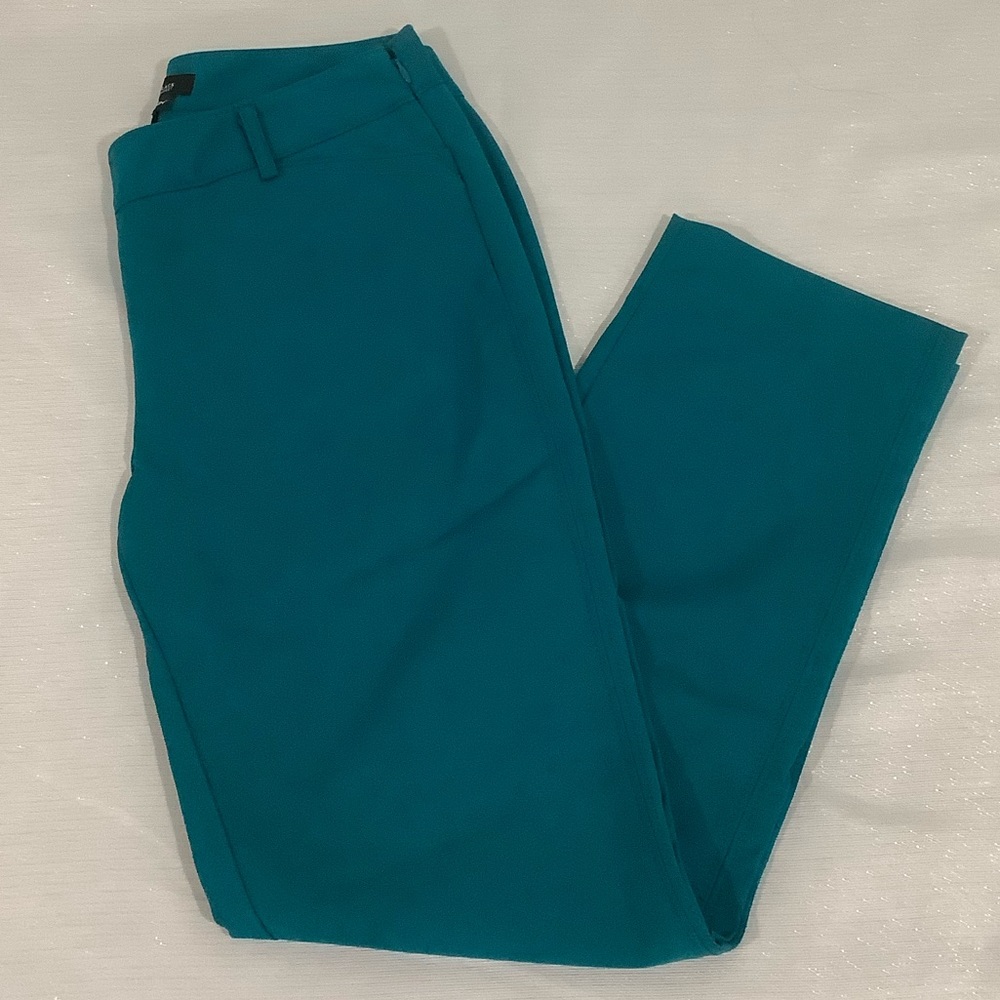 NWOT White House Black Market Teal Perfect Form Slim Mid Rise Ankle Pants Sz 2R - Picture 2 of 7